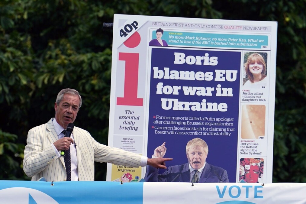 Farage says he would ‘never, ever defend’ Putin as he ramps up row with Johnson