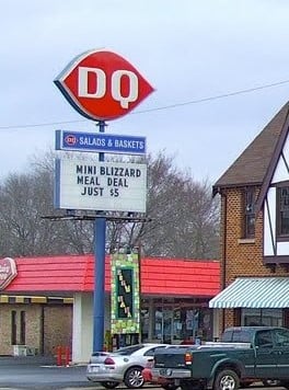 Dairy Queen sign taken twice in a Texas city