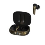 air focus anc matte black and gold active noise cancelling earbuds (in ear wireless headphones)