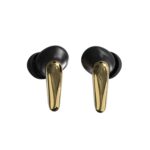 air focus anc matte black and gold active noise cancelling earbuds (in ear wireless headphones)