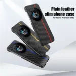 Kf S1827e05ee2b54efd94c579071ba288b0b For Tecno Phantom V Flip Phone Case Carbon Fiber Pattern Anti Fall Ultra Thin Leather Case