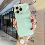 Kf S9c6f478b016c4271afb815350e1d4874e For Infinix Hot 40i Case Infinix Hot 40i Phone Case Straight Edge Electroplate Plating Shockproof Silicone