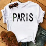 Kf Sc83f92b4173a440aad5d331cb7bf3c78s Orange Crop Top Women Summer Paris Letters Print Y2k T Shirt Ladies Short Sleeved Luxury Tee