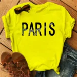 Kf Se617fc8d7cbe47ee949383670704a75f3 Orange Crop Top Women Summer Paris Letters Print Y2k T Shirt Ladies Short Sleeved Luxury Tee